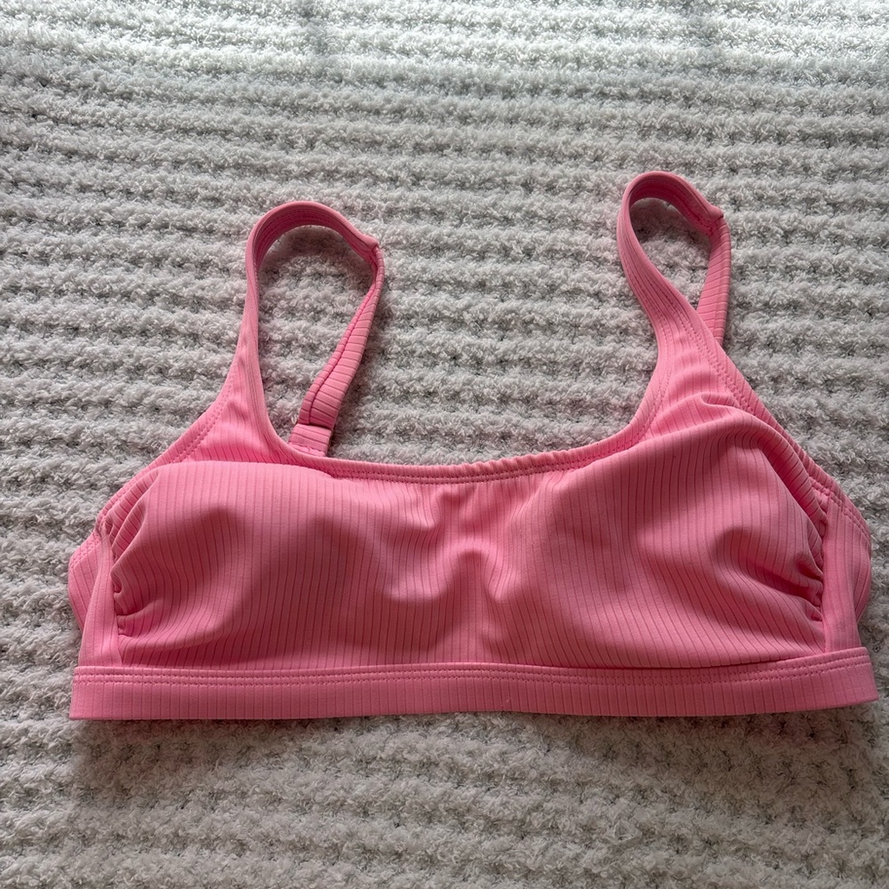 Xhilaration Light Pink Ribbed Bikini top